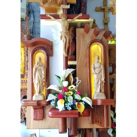 Bộ gỗ trắc tượng 40cm